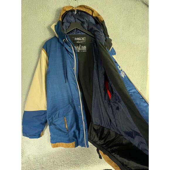O’Neill Seb Toots Freedom Series Snowboard Jacket XL Blue Tan Hooded Waterproof - Picture 15 of 15